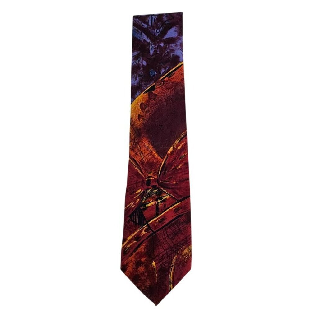 Vintage The Beatles 1991 Apple Corps Silk Necktie Tie Michelle Abstract Art 56"